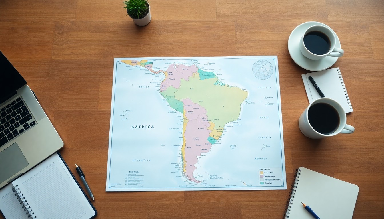 Carte Amérique du Sud pour investisseurs et entrepreneurs